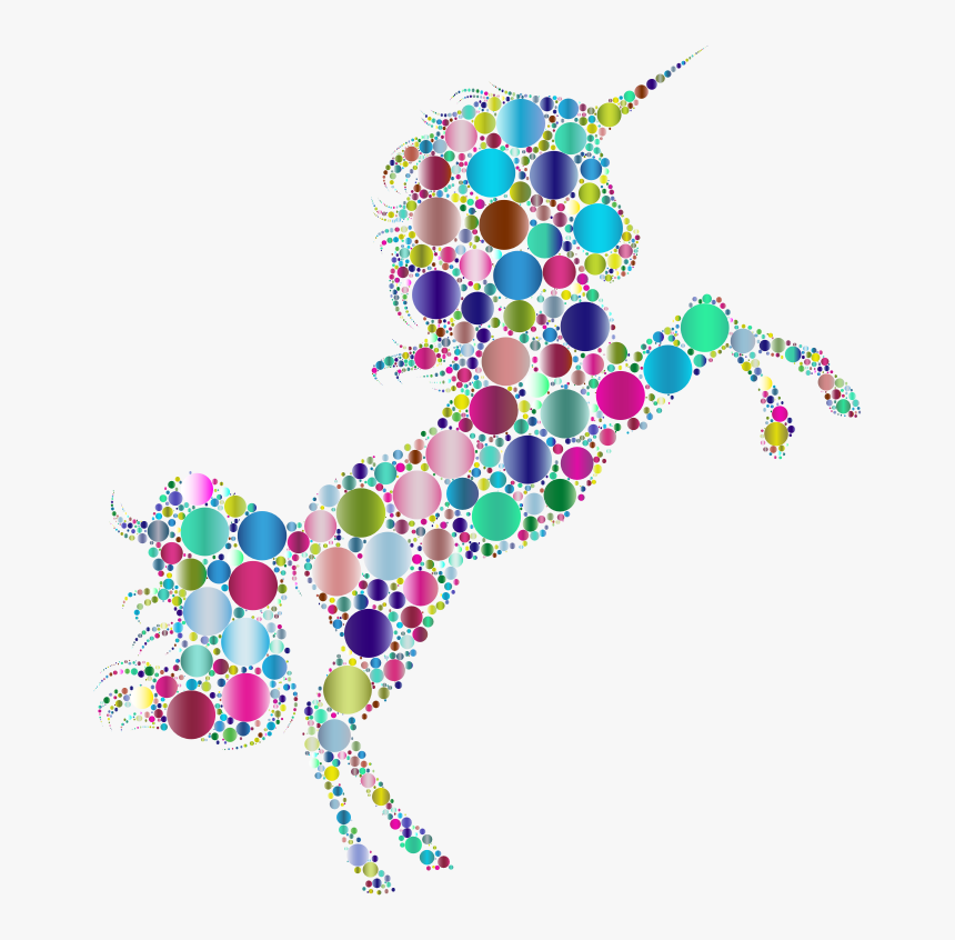 Prismatic Unicorn Silhouette 2 Circles 5 No Background - Unicorn Picture No Background, HD Png Download, Free Download