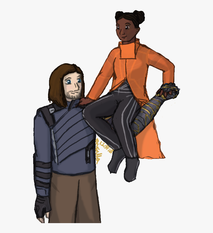 Bucky Barnes And Princess Shuri, Both In Their Costumes - Bucky The White Wolf Fan Art, HD Png Download, Free Download