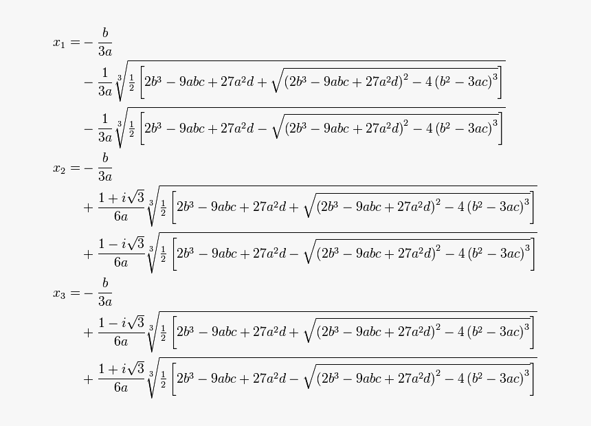 Alt Text - Cubic Equation Formula, HD Png Download, Free Download