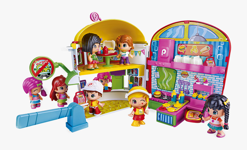 King Toy Hamburger Restaurant Menu Burger - Pinypon Restaurant Burger, HD Png Download, Free Download