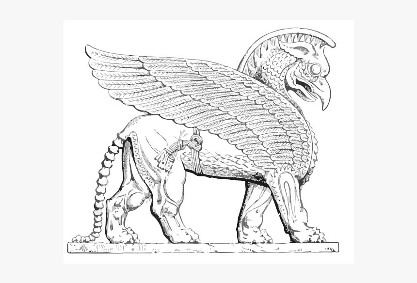 Assyrian Winged Lion Vector Image - Assyrian Gryphon, HD Png Download, Free Download