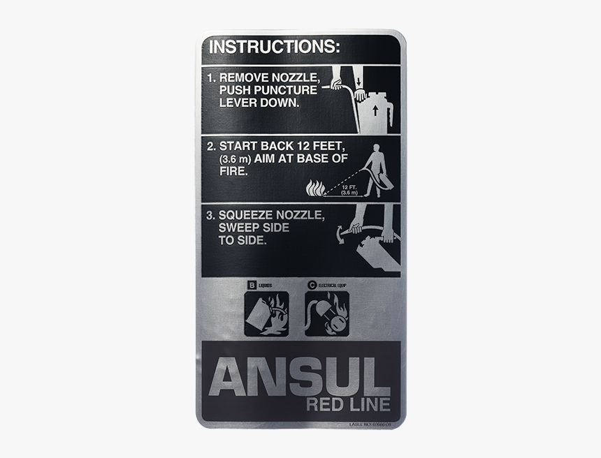 Operating Label Nameplate - Fire Extinguisher, HD Png Download, Free Download
