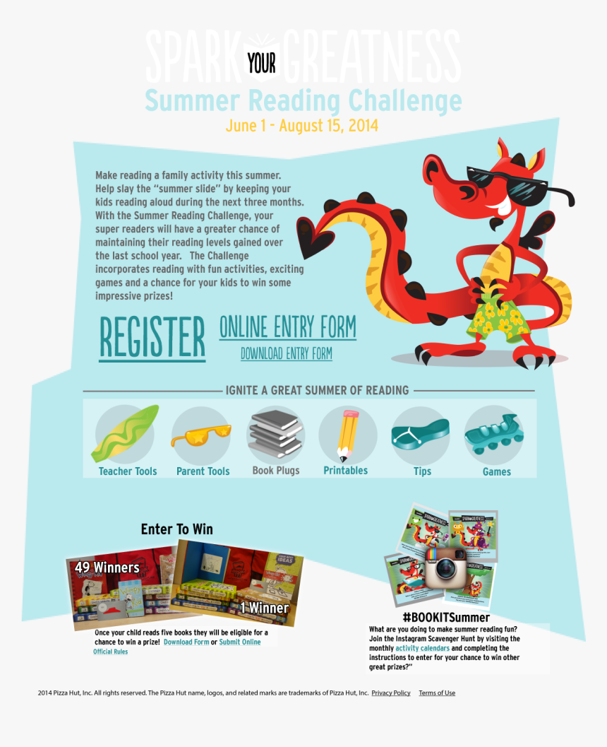 Book It Program Printables - Summer Reading Incentives Flyer, HD Png Download, Free Download