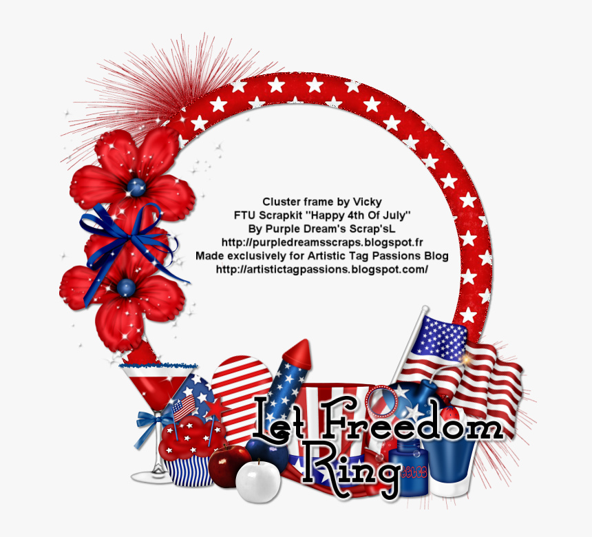 4th Of July Cluster Frame, HD Png Download, Free Download