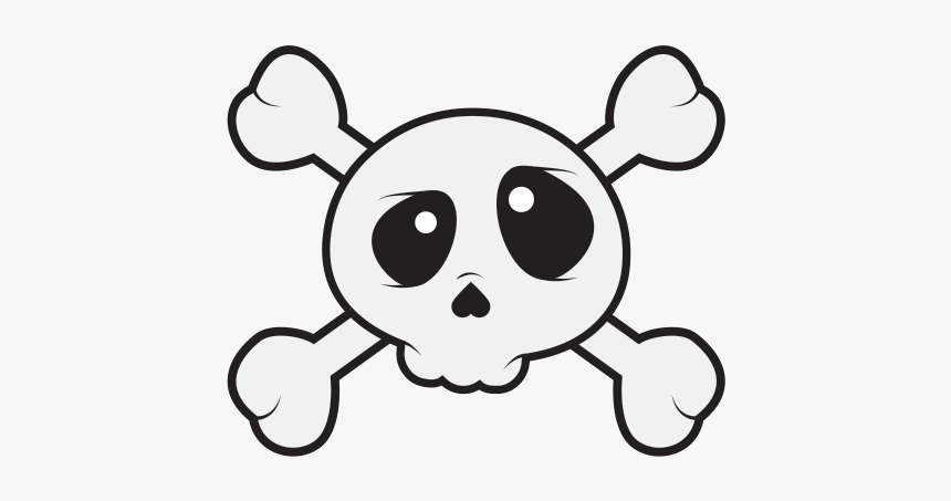 Skull Cartoon Style - Cute Skull And Crossbones, HD Png Download, Free Download