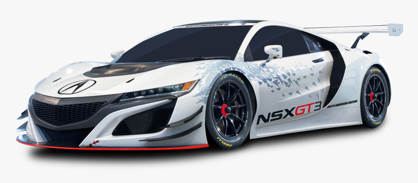 Acura Nsx Gt3 Racing White Car Png Image - Racing Acura Nsx, Transparent Png, Free Download