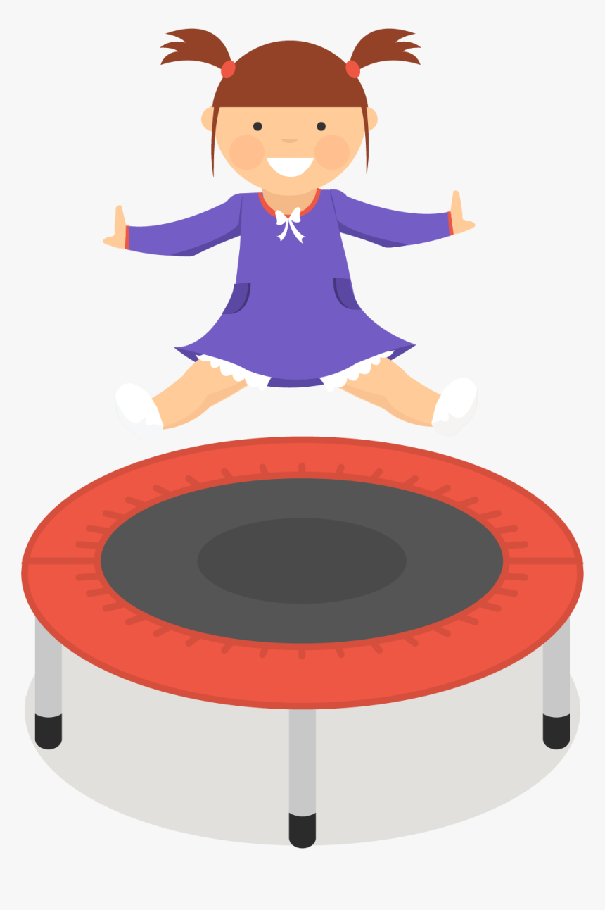 Trampoline Clipart Trampoline Girl - Kids Jumping Trampoline Clipart, HD Png Download, Free Download