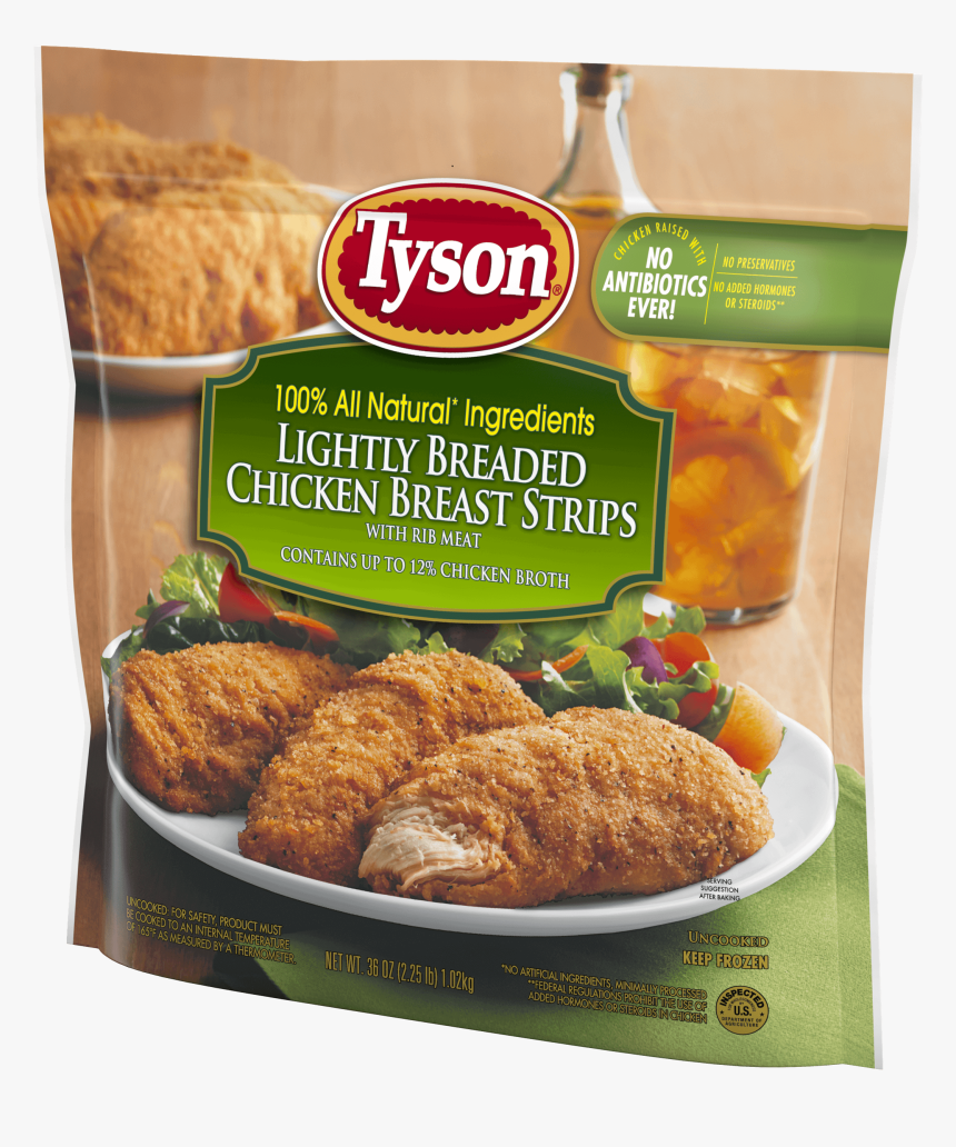 Tyson Naturals Lightly Breaded Chicken Breast Strips - Tyson Lightly Breaded Chicken Strips, HD Png Download, Free Download