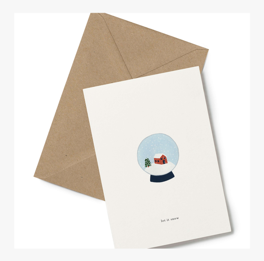 Snow Globe Minimalist Christmas Card - Greeting Card, HD Png Download, Free Download