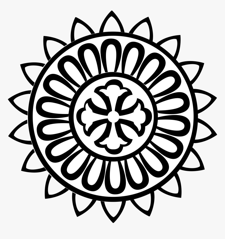 Collection Of Free Drawing Design Circle Download On - Flower Rangoli Design Black And White, HD Png Download, Free Download