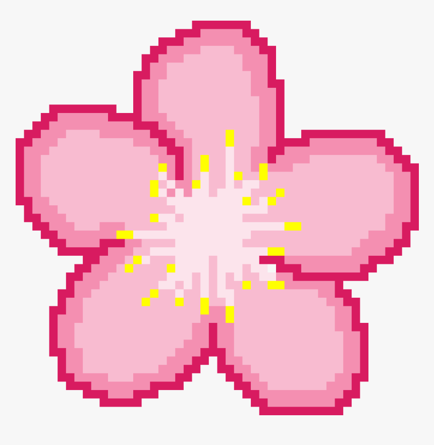 Transparent Sakura Flower Png - Sakura Blossom Pixel Art, Png Download, Free Download