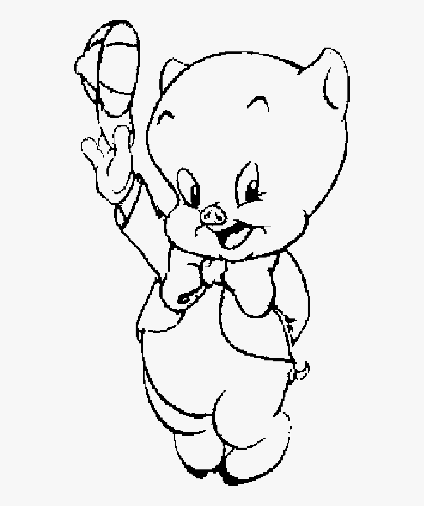 Cute Porky Pig Looney Tones Coloring Pages - Porky The Pig Coloring Pages, HD Png Download, Free Download