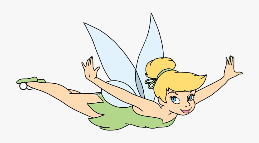 Tinker Bell Peter Pan Disney Fairies Flying Clip Art - Flying Tinkerbell Peter Pan, HD Png Download, Free Download