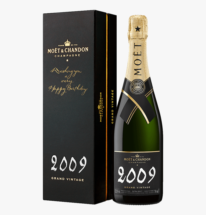 Moët Grand Vintage 2009 Calligraphy Happy Birthday - Moet Chandon Grand Vintage 2009, HD Png Download, Free Download