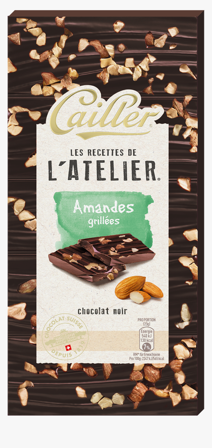 Les Recettes De L"atelier Dark Chocolate Tablet With - Cailler Caramel Salé, HD Png Download, Free Download