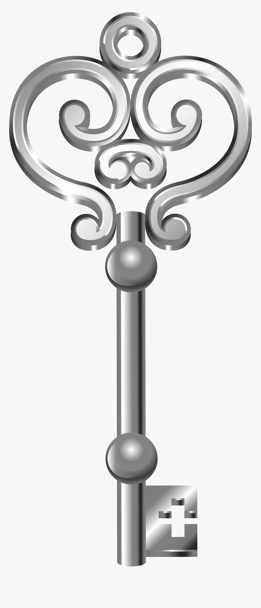 Silver Key Png Clip Art - Transparent Background Silver Key Clipart, Png Download, Free Download