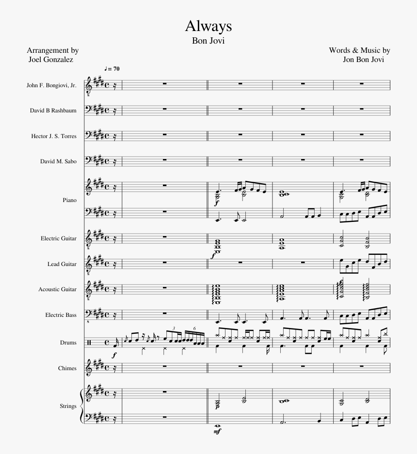 Bon Jovi Always - Always Bon Jovi Bass Part, HD Png Download, Free Download