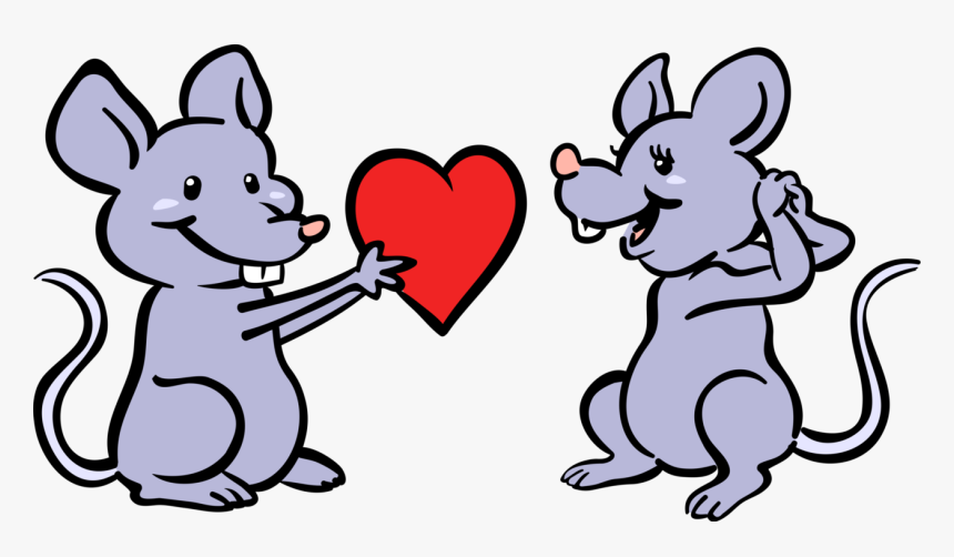 Vector Illustration Of Romantic Rodent Mouse Mice Couple - Cartoon, HD Png Download, Free Download