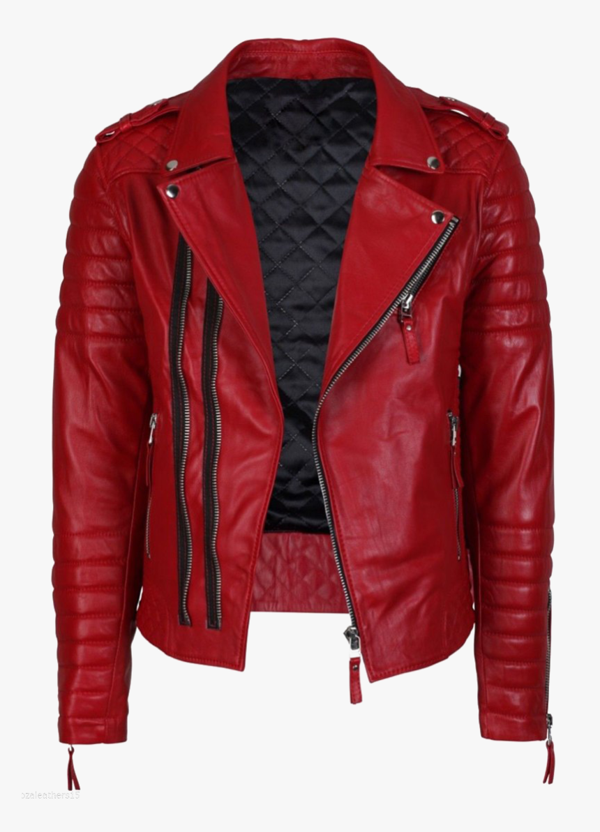 Leather Jacket Png Pic - Biker Jacket Red, Transparent Png, Free Download