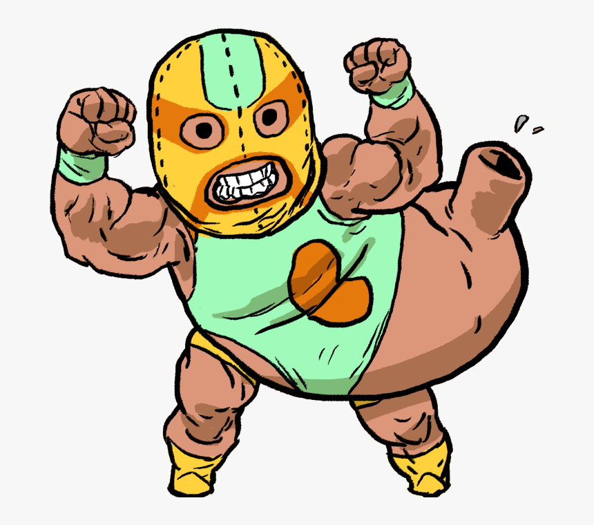 A Luchador Stomach For The Menudo Episode - Muchador Cartoon, HD Png Download, Free Download