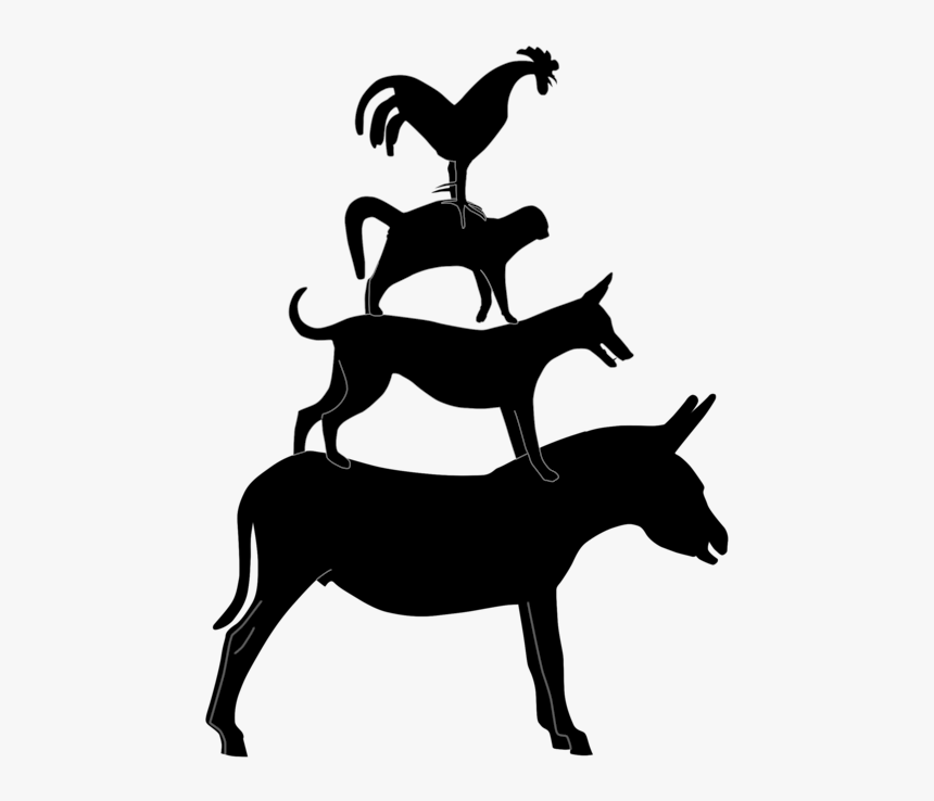Horse,tail,silhouette - Bremen Town Musicians Silhouette, HD Png Download, Free Download