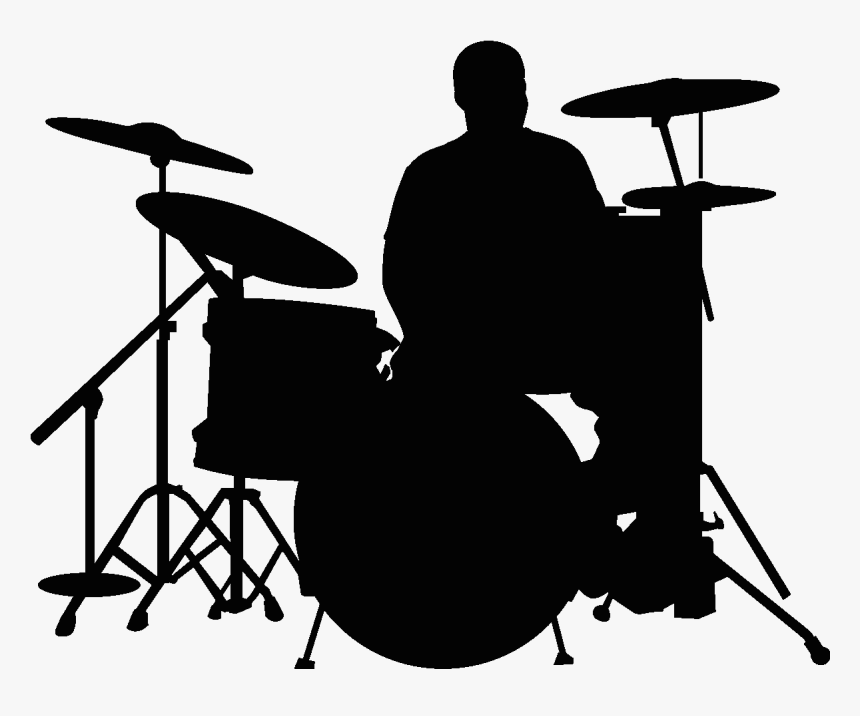 Stickers Muraux Musique Sticker Batteur Ambiance Drum - Rock Band Silhouette Svg, HD Png Download, Free Download