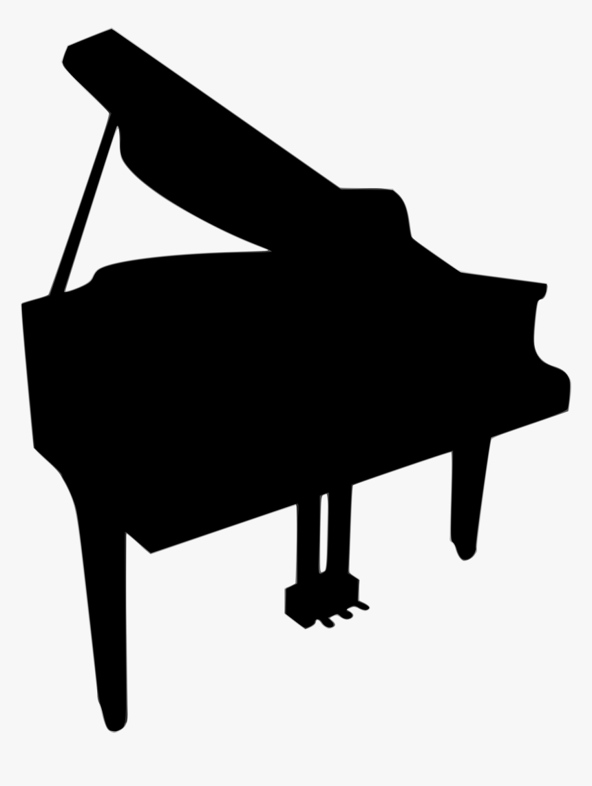 Silhouette Musique 05 Clip Arts - Grand Piano White Back Ground, HD Png Download, Free Download