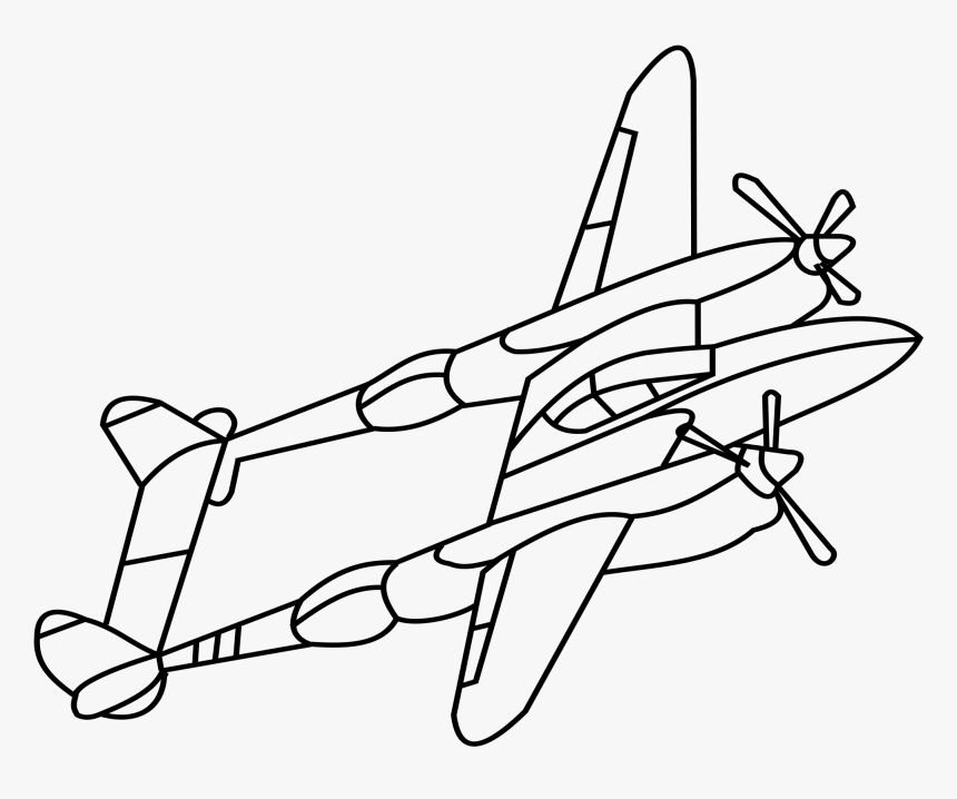 P38 Fighter Plane Ww2 Clip Arts - Ww2 Fighter Planes Drawing, HD Png Download, Free Download