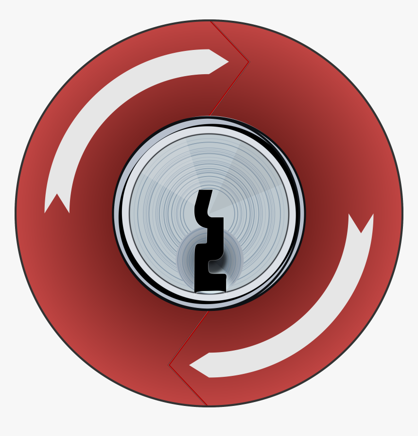 Key Lock E-stop Push Button Clip Arts - Portable Network Graphics, HD Png Download, Free Download