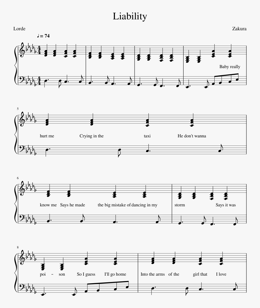 Fairy Tail Sad Theme Piano Partition, HD Png Download, Free Download