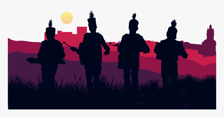 Marching Band Musical Ensemble Musical Instrument Banda - Marching Band Silhouette, HD Png Download, Free Download