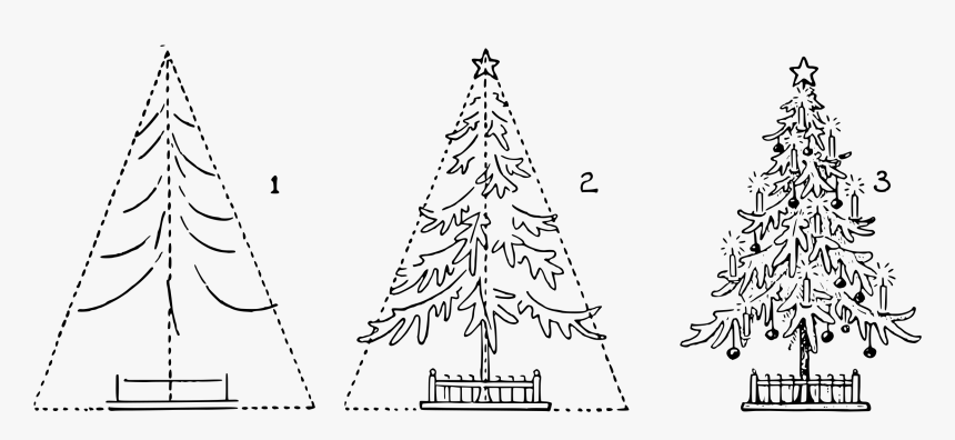 Transparent Christmas Tree Icon Png Easy Steps To Draw A