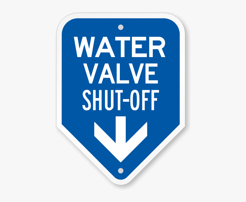 Water Valve Shut-off With Down Arrow Sign - Sign, HD Png Download, Free Download