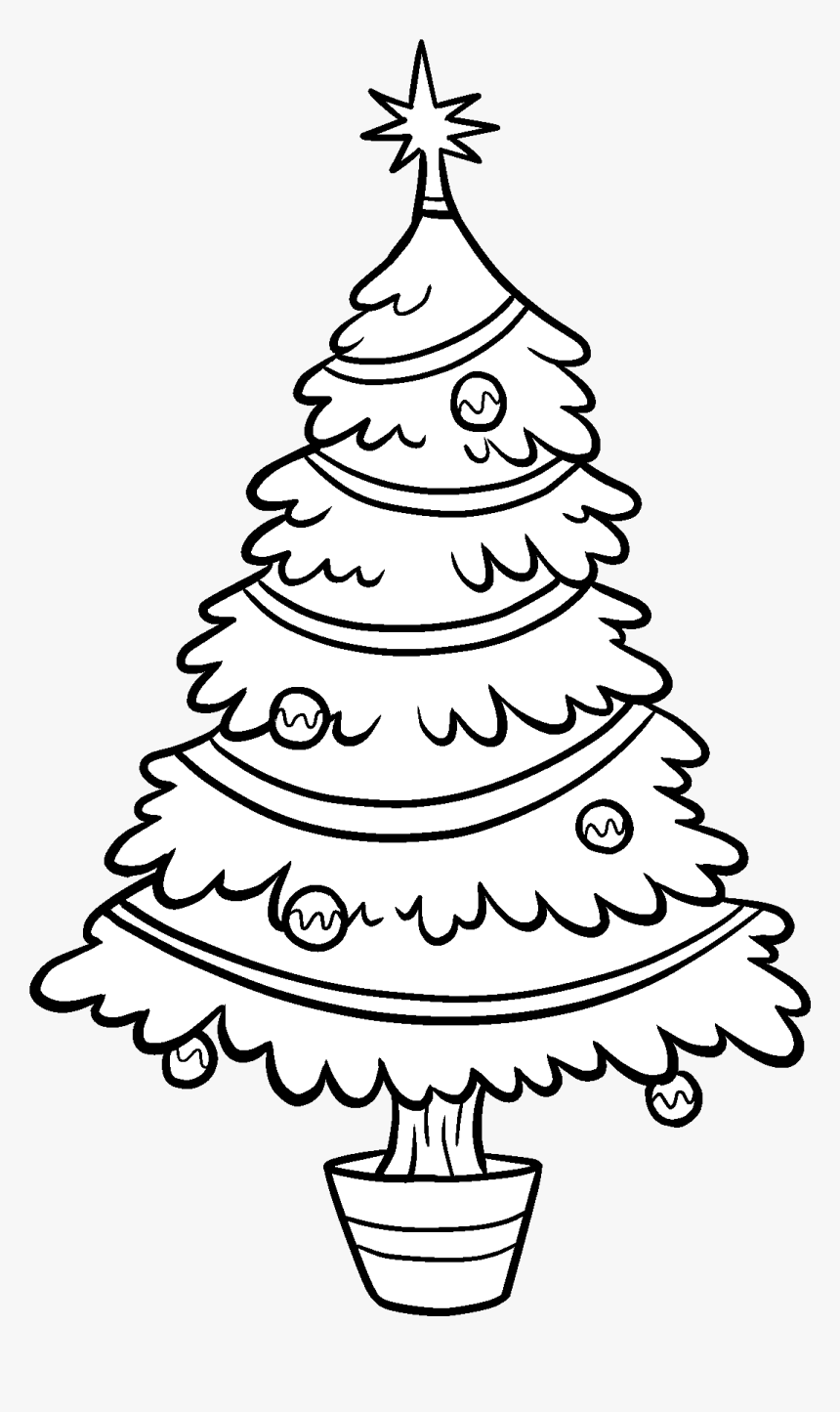 Printable Paper Christmas Tree - Transparent Christmas Tree Black And White Clipart, HD Png Download, Free Download