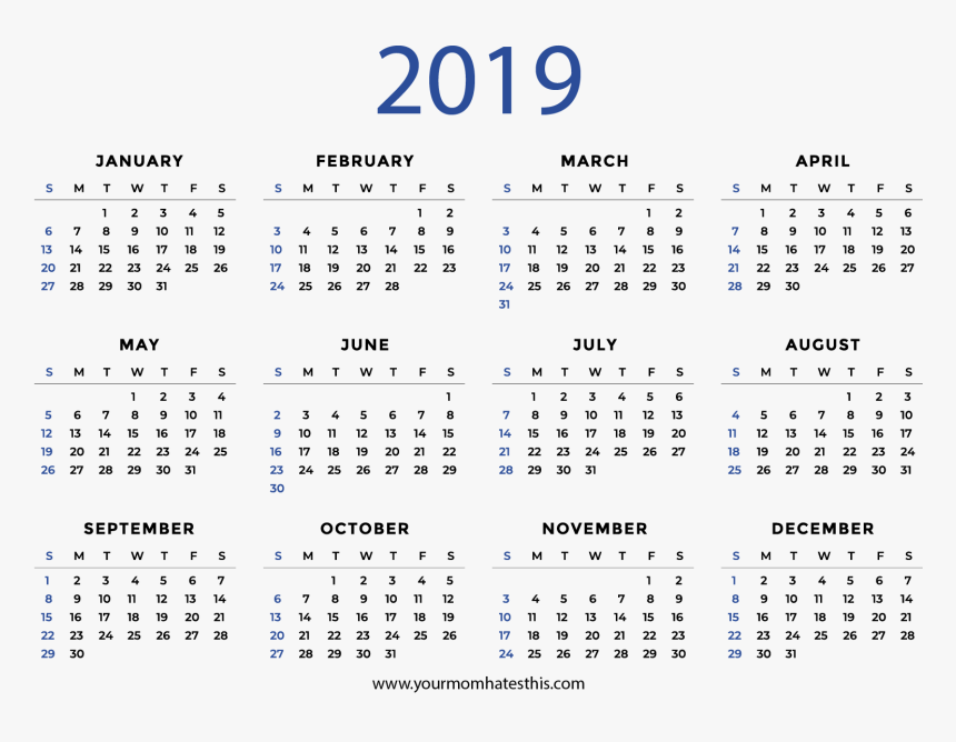 Printable Calendar 2019 20, HD Png Download, Free Download