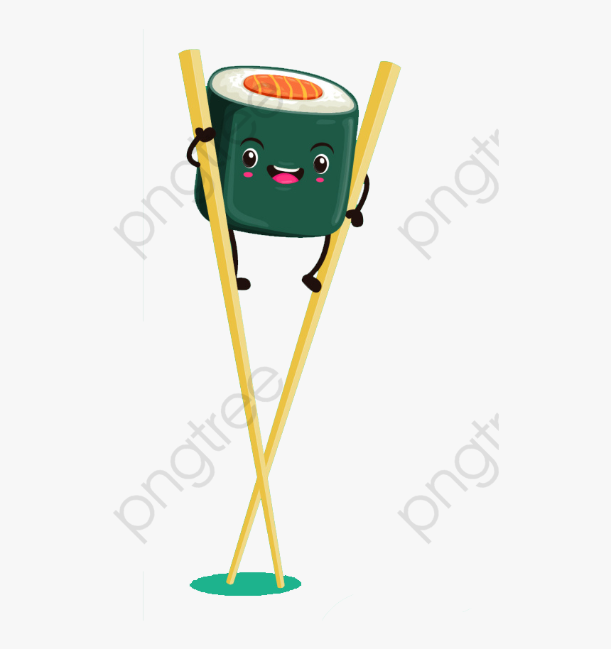 Transparent Kawaii Sushi People - Chopsticks Cartoon Cute, HD Png Download, Free Download