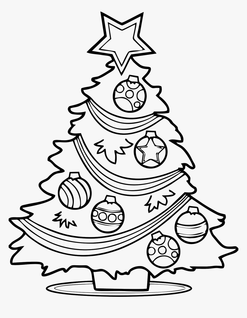 Transparent Christmas Tree Drawing Png - Xmas Clipart Black And White, Png Download, Free Download