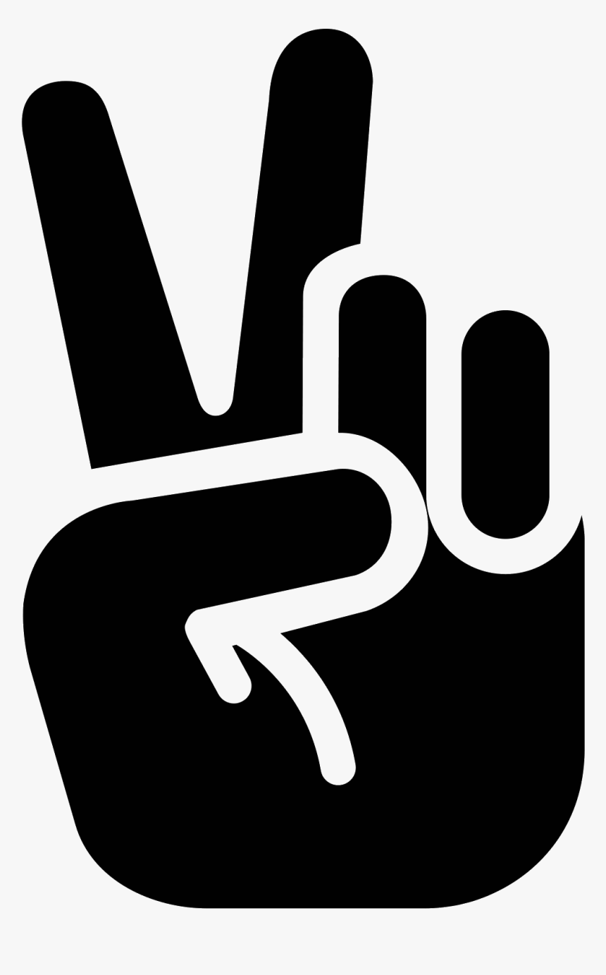 Hand Peace Filled Icon - Peace Hands Sign Png, Transparent Png, Free Download
