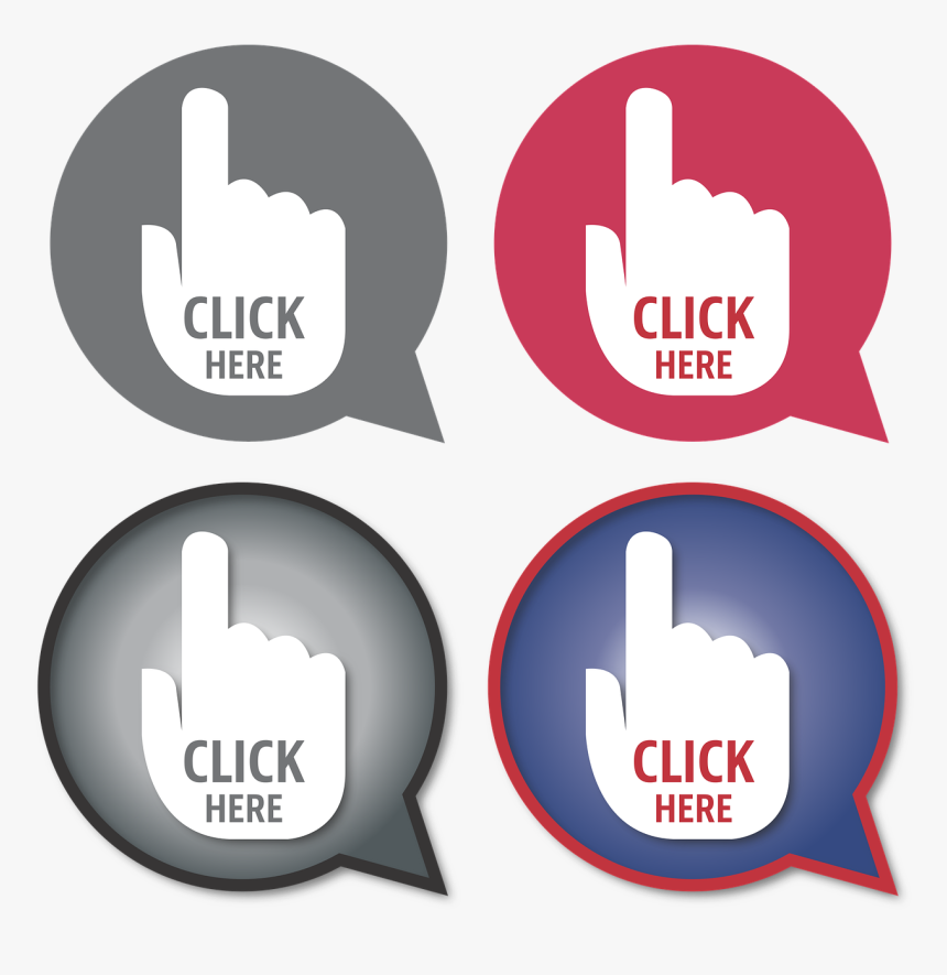 Hand, Click, Click Here, Finger, Circle, Balloon, Red - Icon Transparent Click Here Png, Png Download, Free Download