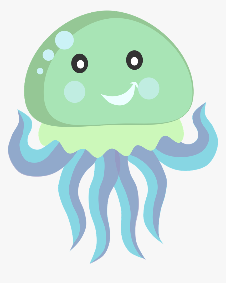 Ocean Clipart Kawaii - Cute Jellyfish Clipart, HD Png Download, Free Download