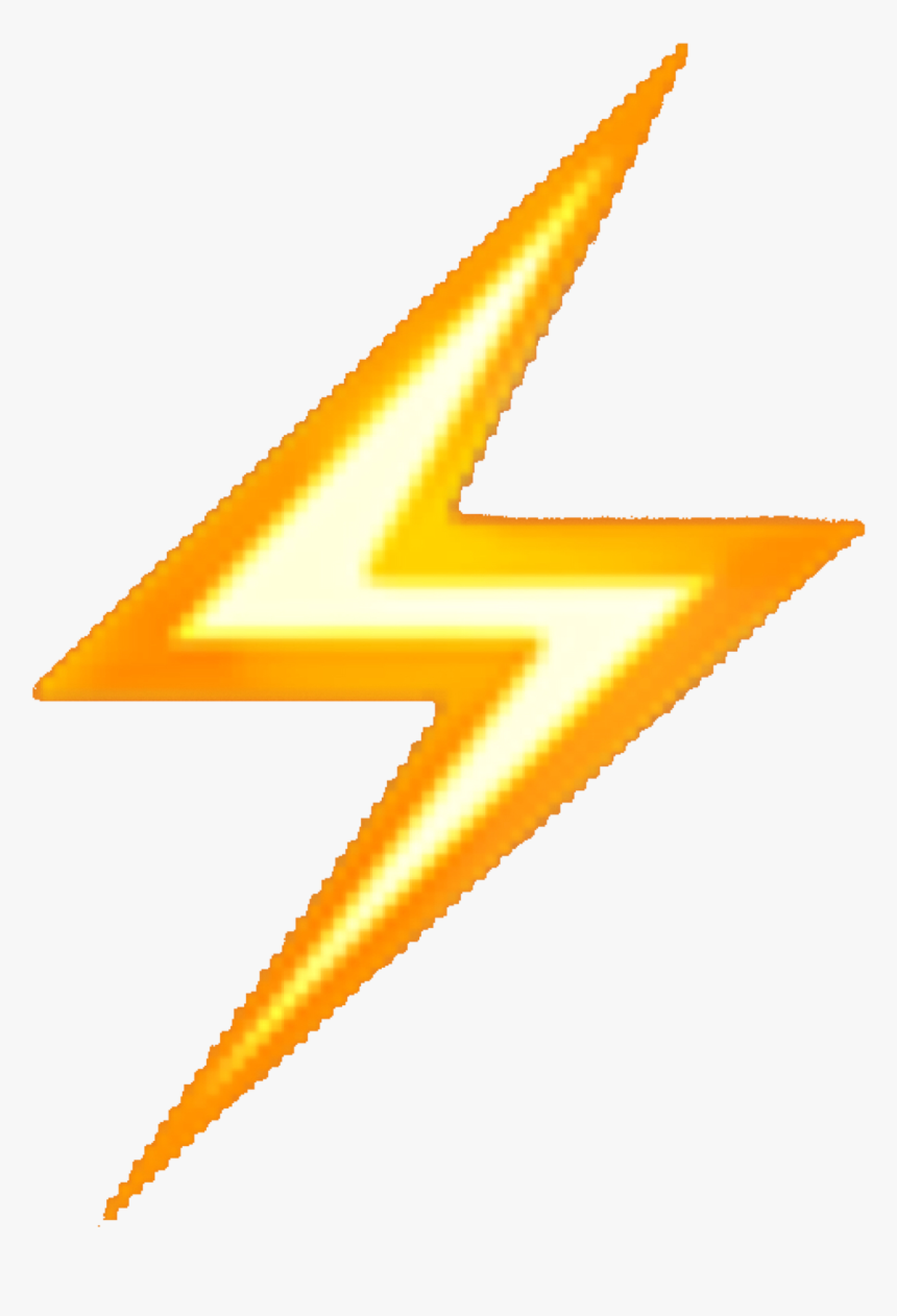 #lightning #bolt #emoji #yellow #aesthetic #png #overlay - Iphone Lightning Bolt Emoji, Transparent Png, Free Download