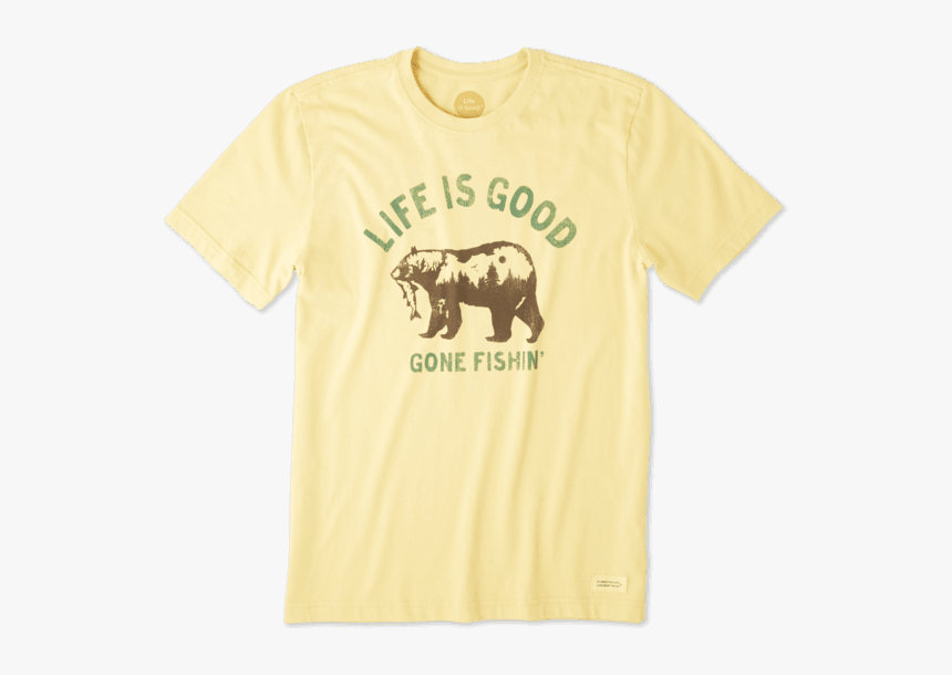 Men"s Gone Fishing Bear Crusher Tee - Grizzly Bear, HD Png Download, Free Download