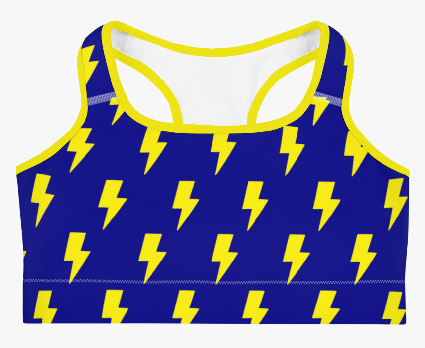 Blue & Yellow Lightning Bolts Sports Bra - Active Tank, HD Png Download, Free Download