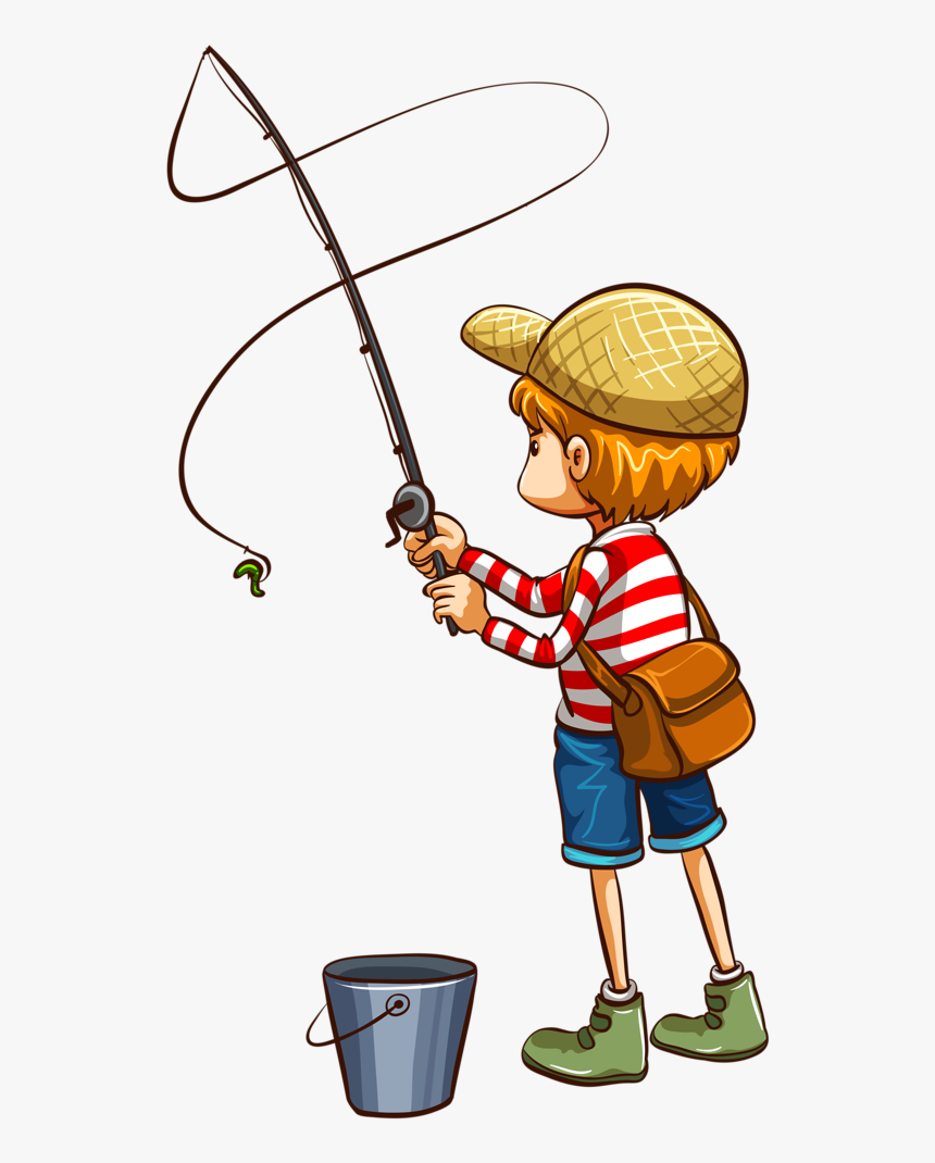 Pescaria Pescaria Clip Art, Fish And Pine Cone Crafts - Boy Fishing Clipart, HD Png Download, Free Download