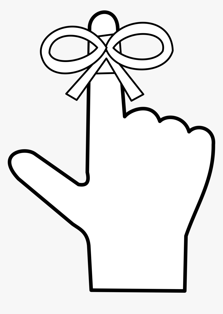 Reminder Finger With String - Reminder Black And White, HD Png Download, Free Download