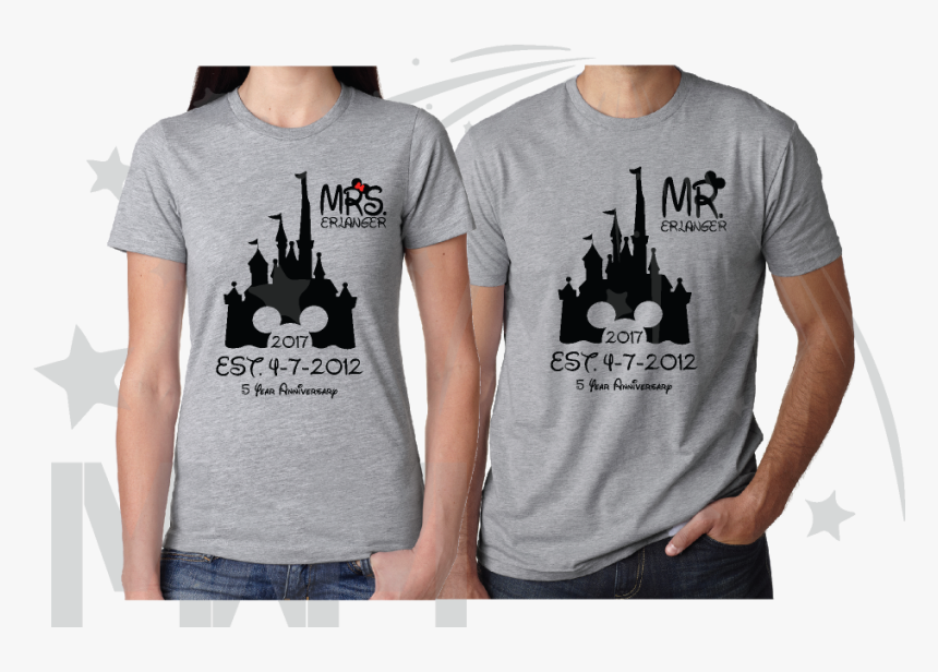 Mr Mrs Last Name Cinderella Castle Mickey Mouse Head - Adult Family Disney Shirts, HD Png Download, Free Download