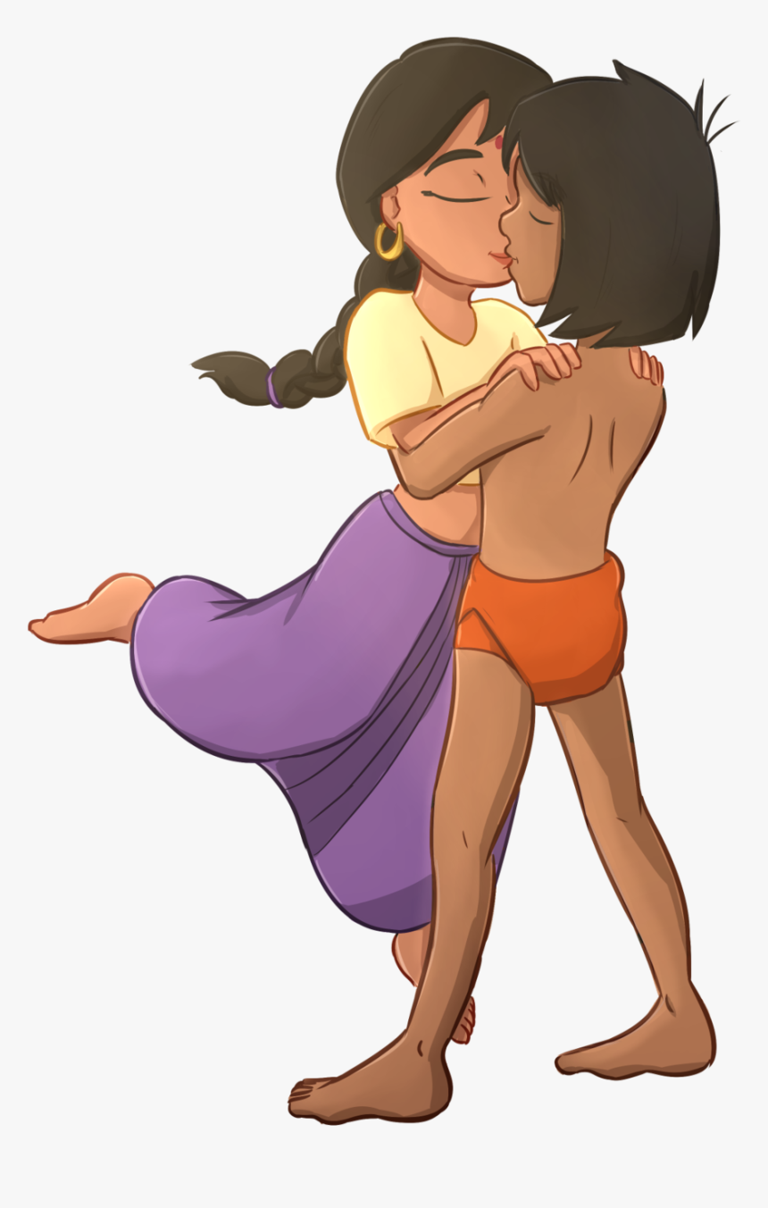 Mowgli Png File - Jungle Book 2 Mowgli And Shanti Kiss, Transparent Png, Free Download