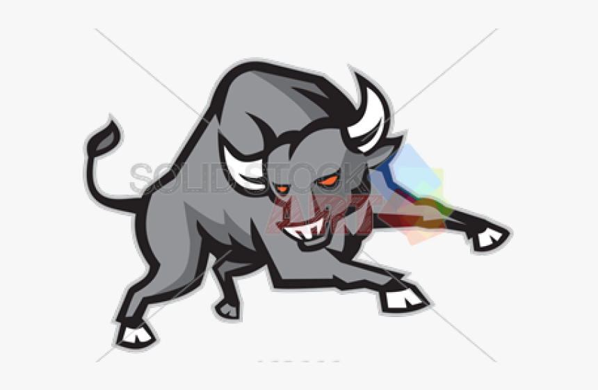 Charging Bull Drawing - Charging Bull Vector Art Illustration, HD Png Download, Free Download