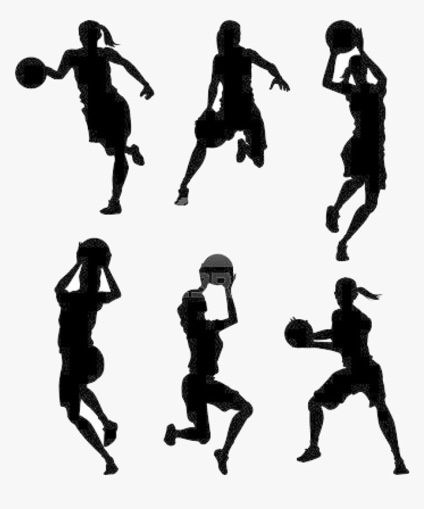 Women"s Basketball Female Stock Photography - Girl Playing Basketball Silhouette Png, Transparent Png, Free Download