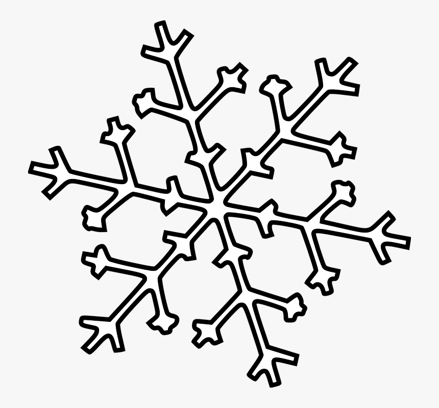 Fall, White, Winter, Christmas, Snow, Snowflake, Cold - Clipart Snowflake Outline, HD Png Download, Free Download